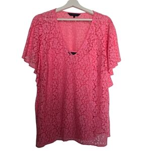 NWT RACHEL Rachel Roy Pink Lace Two Piece Blouse